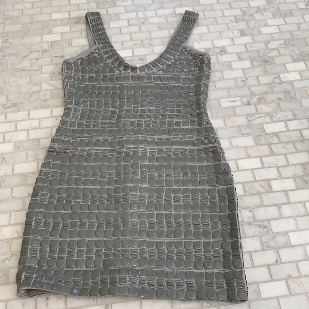Herve leger mini dress grey